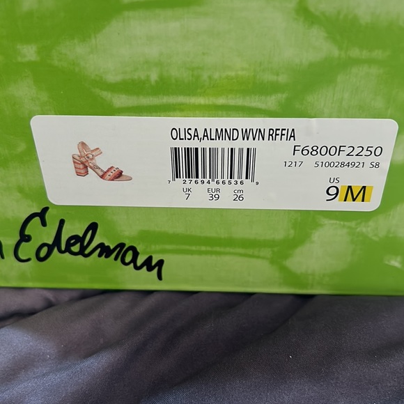 SAM EDELMAN brand new raffia sandals in orange, purple and neutral with beads s9 - Picture 11 of 11